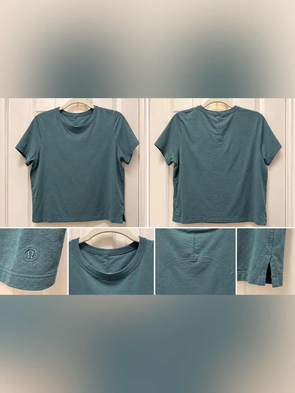 Lululemon Teal Blue Short Sleeve Back Vent Athletic Tee No Size Tag